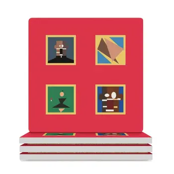 Плакат с абстрактной обложкой альбома Kanye Керамические подставки (квадратные) для чашек, набор напитков, плитка для кухонных принадлежностей, подставки