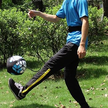 Пояс для занятий футболом, регулируемые футбольные тренировочные принадлежности, подходит для размера мяча 3, 4, 5, футбольный тренажер Solo для тренировки ударов ногами.