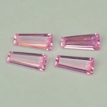 Распродажа 50 шт./лот 5A Розовый цвет CZ Камень трапециевидной формы Ступенчатая огранка Кубический циркон Синтетические драгоценные камни для изготовления ювелирных изделий