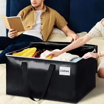 Сверхпрочная сумка для хранения, вместительная сумка для одежды, складная тканая сумка для хранения при переезде, кемпинга, дома для одеял