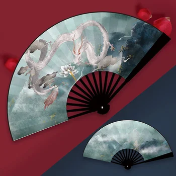 Складной веер Шаньхайцзин в китайском стиле, веера с принтом древних легенд, реквизит для танцевальной вечеринки, одежда Hanfu, аксессуары для выступлений