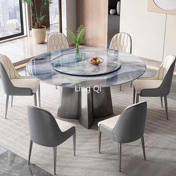 Современный обеденный стол в круглой комнате, Новые дизайнерские журнальные столики из мрамора, Высококачественный обеденный гарнитур Mesas De Comedor от отеля, мебель для столовой Mesas De Comedor