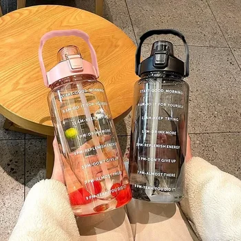 Спортивная вода, Литр Холодной Воды, Новая женская бутылка для питья Fitness Time, 2 Бутылки с уличной соломинкой для мужчин