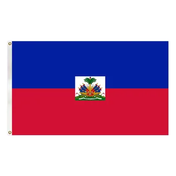 Флаг Гаити Цельный 3X5 ФУТОВ 90*150 см Подвесной Национальный Баннер Гаити из Полиэстера с Латунными Люверсами