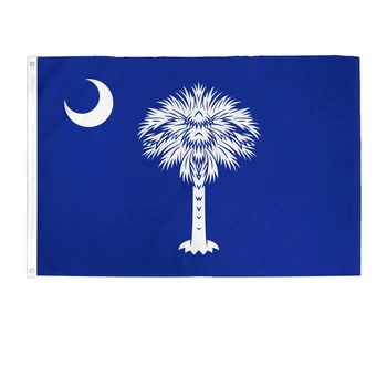 Флаг Южной Каролины 3x5 футов 150X90 см Баннер из 100D Полиэстера, изготовленные на заказ люверсы, Рекламная акция, Развевающиеся