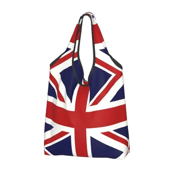 Флаг Юнион Джек Великобритании, сумка для продуктовых покупок, женская кавайная сумка для покупок через плечо, сумка большой емкости