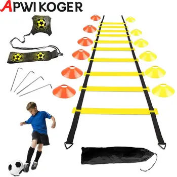 Футбольный набор для тренировки аджилити Оборудование для тренировки скорости с сумкой для переноски Набор для тренировки скорости аджилити Многофункциональный для подростков и взрослых