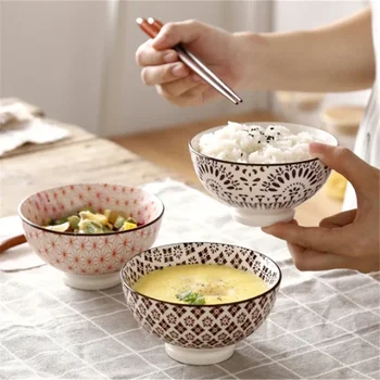 Японская бытовая керамическая миска для риса, посуда для супа с лапшой, креативная ретро-шляпа с креативным ретро-дизайном, гаджет с нулевыми отходами