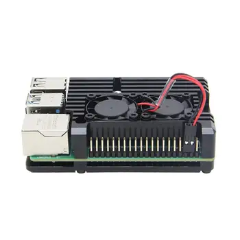 новинка для Raspberry Pi 4-го поколения с вентилятором PI4B PI3B PI3B Алюминиевый корпус с компонентами с двумя вентиляторами